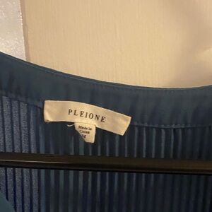 Pleione Teal Pleated Blouse